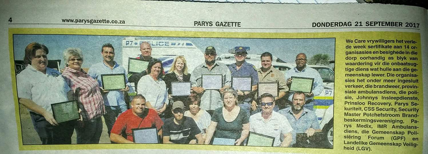 Assistance to
We Care Patrols